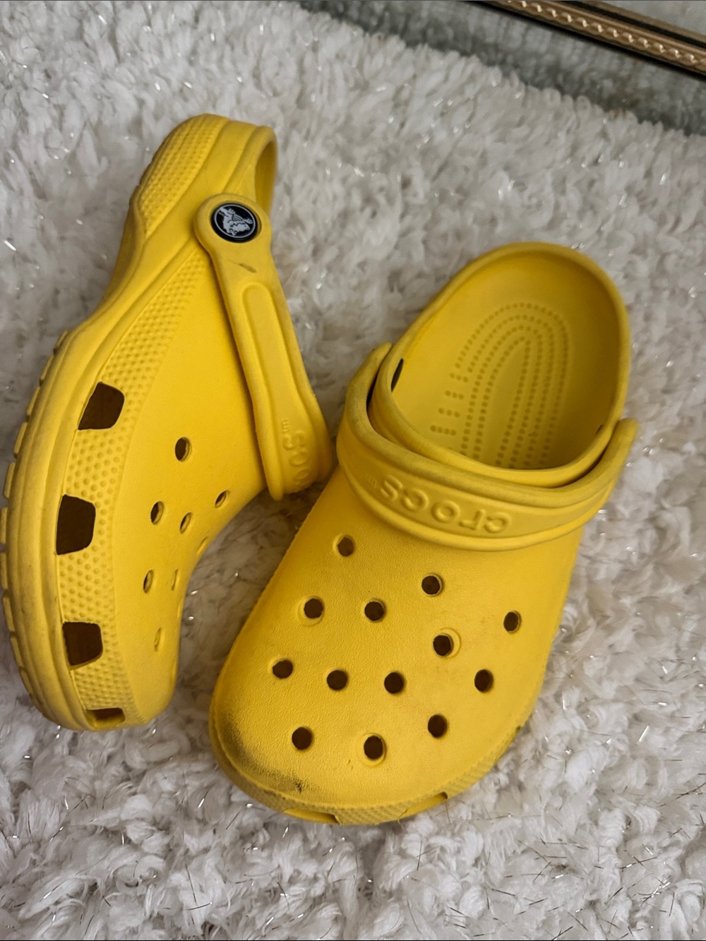 CROCS Kids Yellow Classic Clog with Heel Strap